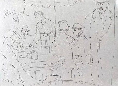 Vorzeichnung in Bleistift