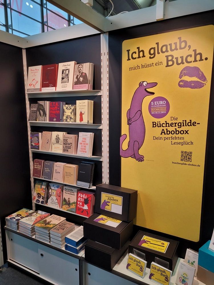 Messestand der Büchergilde auf der Frankfurter Buchmesse 2022